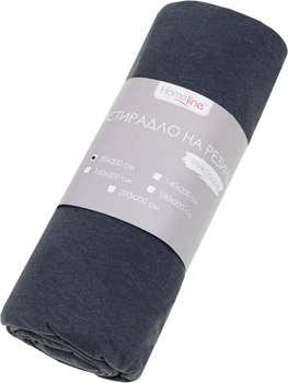 Простыня на резинке Home Line Полуторная 90 x 200 x 20 см Кулир Графитовая (202462 HL)