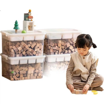Контейнер для хранения LEGO Xitianlong, органайзер для детских строительных блоков и магнитных деталей, вместительный контейнер для игрушек, 30 литров, прозрачно-серый.