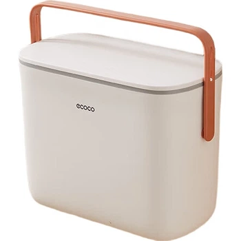 Ведро для мусора Ecoco E23115 настенное подвесное 7 л с крышкой, для кухни, ванной и гостиной, серое