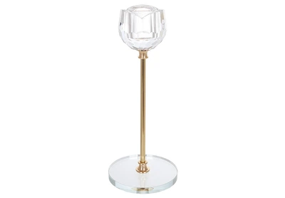 Скляний свічник Tulip D7.8*19 см, колір - золото