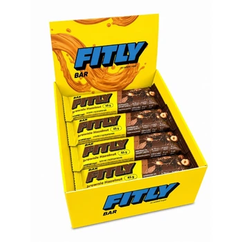Блок углеводных батончиков Fitly Bar No Added Sugar, 12*45 грамм - Брауни-фундук
