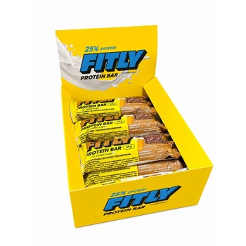 Блок протеиновых батончиков Fitly Protein Bar 25% No Added Sugar, 12*45 грамм - Кофе-шоколад