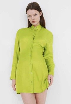Сукня-сорочка з вирізом на спині салатова Zara розмір S