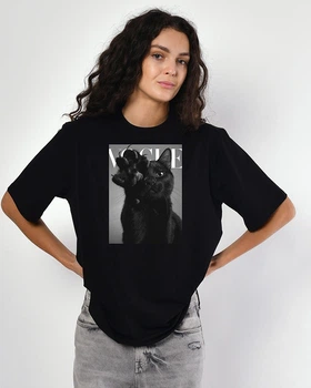 Футболка жіноча з принтом Vogue Kitty CRC 26061-8 59648 XL чорний