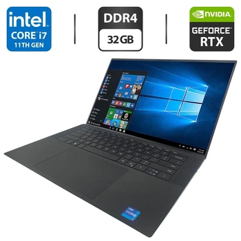 Игровой ноутбук Dell XPS 15 9510 / 15.6" (3456x2160) IPS Touch / Intel Core i7-11800H (8 (16) ядер по 2.3 - 4.6 GHz) / 32 GB DDR4 / 512 GB SSD / nVidia GeForce RTX 3050, 4 GB GDDR6, 128-bit / WebCam б/у