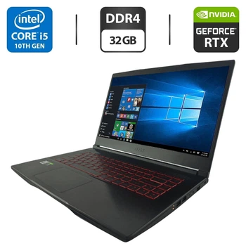 Ігровий ноутбук MSI MS-16W25 / 15.6" (1920x1080) IPS / Intel Core i5-10500H (6 (12) ядер по 2.5 - 4.5 GHz) / 32 GB DDR4 / 240 GB SSD SSD / nVidia GeForce RTX 3060, 6 GB GDDR6, 192-bit / WebCam б/в