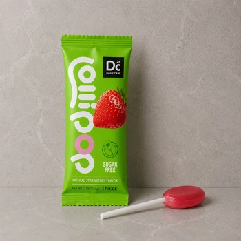 Льодяник на паличці DC24 Lollipop без цукру з ксилітом, полуниця, 1 шт
