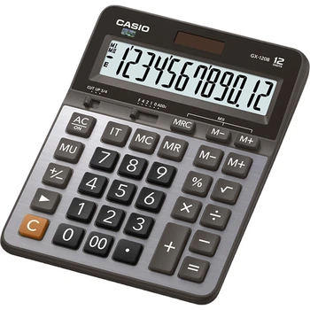 Популярный бизнес-калькулятор CASIO GX-120B, крупногабаритный, офисные принадлежности, серый.