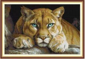 Набір для вишивання за нанесеною на канву схемою "The soul of the wild. Puma Concolor".AIDA 14CT printed, 62*44 см