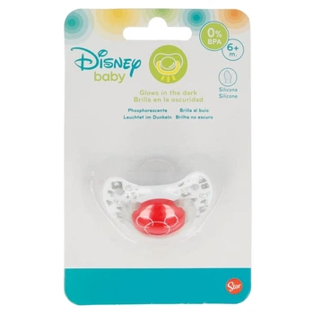 Соска Mickey Mouse силиконовая анатомическая 6м+ светится в темноте Red (90808)