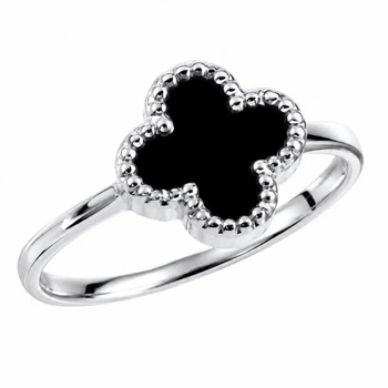 Кольцо серебряное Клевер с эмалью Silver Style 17 р. (111521.10 sku:2300103428083)