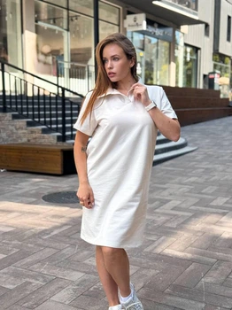 Жіноче плаття поло вільного крою, беж, розмір XS/S