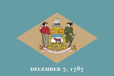 Флаг Делавэра, баннер штата Делавэр США 150*90 см с люверсами для флагштока, знамя Делавэра
