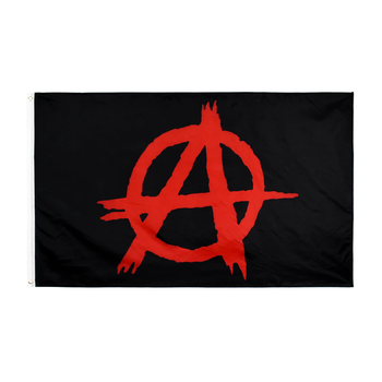 Флаг Анархии 150х90 см с люверсами баннер Anarchy с лого анархистов для свободы и протеста Анархия знамя анархизма