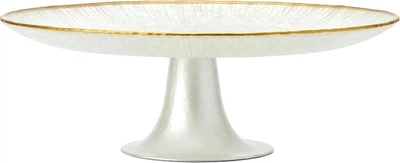 Підставка для торта Home and Styling Collection На ніжці Біла Золота 28 см (8721037511346)