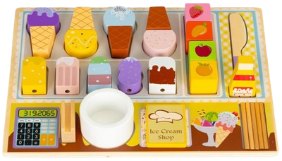Drewniana tablica-lodziarnia EcoToys 27 elementów TL91084 (5903769979714)