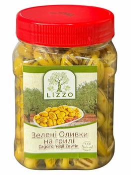 Оливки зелені на грилі без кісточки LIZZO, 400 г, Туреччина