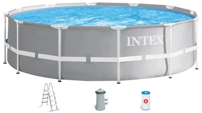 Каркасный бассейн Intex 26716 круглый 366х99 см, 8592 л, с картриджным фильтром, лестницей