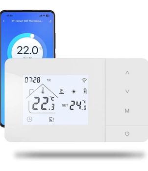 WiFi термостат для газового котла BEOK BOT-W506 програмований, бездротовий, Tuya Smart, Alexa, Google Home