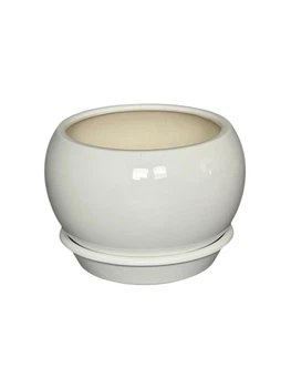Керамический горшок для цветов Bowl Mini глянец 0,4 л белый (Г05001)