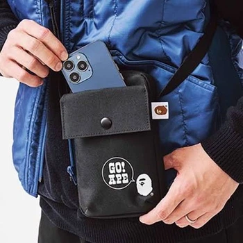 Сумка через плечо Bape Go! Ape в чёрном цвете.