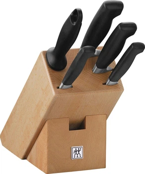 Набір Zwilling Four Star 4 ножі + Точилка у підставці (4009839182679)