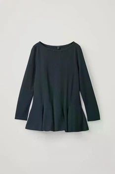 Лонгслів із баскою COS Top With Flared Hem 0835108001 S Синій