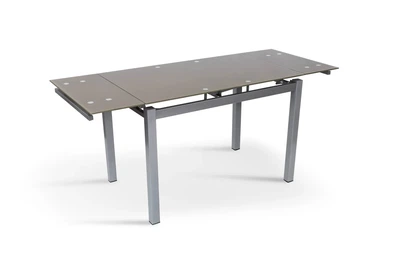 Стол раскладной Венди XS-1025 110х70 см кофейный стекло, металл серый, 170 см в разложенном виде
