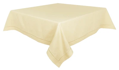 Скатертина лляна Limaso SKLB46-1 140x240 см світло-бежева з вишивкою