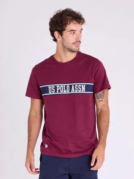 Футболка хлопковая длинная мужская U.S. Polo Assn 11T0064-2X00A(Maroon Banner) M Бордовая с принтом (786662475645)
