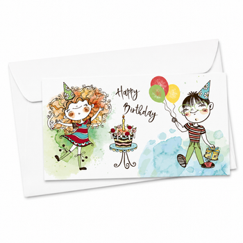 Конверт для денег Star веселые дети Happy Birthday 10702