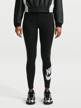 Спортивные леггинсы для фитнеса высокие женские Nike W Nsw Nk Clsc Gx Hr Tight Ftra DV7791-010 S Черный/Белый (0196153415034)