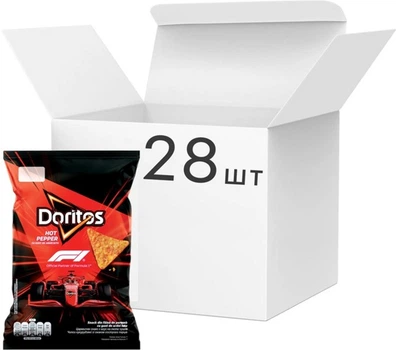 Упаковка чипсов кукурузных Doritos со вкусом острого перца 90 г х 28 шт (2.52 кг) (5941000030671_2)