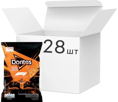 Упаковка чипсів кукурудзяних Doritos зі смаком сиру 90 г х 28 шт (2.52 кг) (5941000030664)