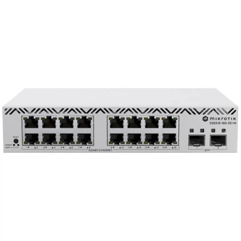 Коммутатор 16 портов управляемый MikroTik CSS318-16G-2S+IN