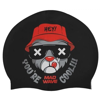 Шапочка для плавания силиконовая для взрослых MD Cool bear M057414 Черный