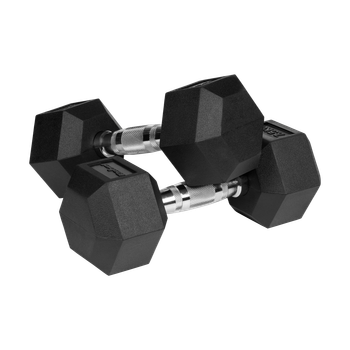 Гумовані чавунні гантелі Rebel HEX 2x7,5 кг