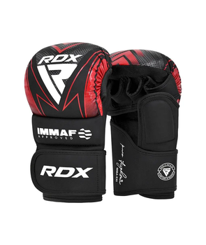 Боксерські рукавиці RDX GRAPPLING GLOVES SHOOTER IMMAF-1 розмір XL, чорно-червоні
