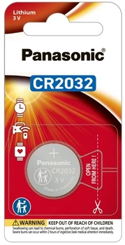 Батарейка Panasonic литиевая CR2032 блистер, 1 шт (CR-2032PT/1B)