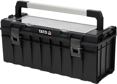 Ящик для инструментов YATO с органайзером на 9 ячеек 650 x 270 x 272 мм пластиковый YT-09184