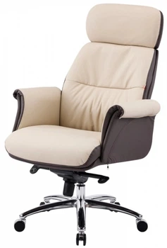 Кресло аклас Драгобрат al mb (Кожа lc-f Beige/PU Dark brown)