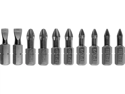 Набір біт YATO SL5 SL6 PH1 PH2 PZ1 PZ2 довжина 25 мм 10 шт YT-04822