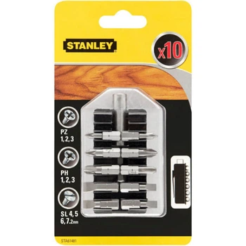 Набір біт STANLEY з магнітним тримачем 10 шт STA61481-XJ
