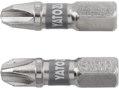 Біти YATO PH3 x 25 мм HEX 1/4" нікельовані 2 шт YT-78002
