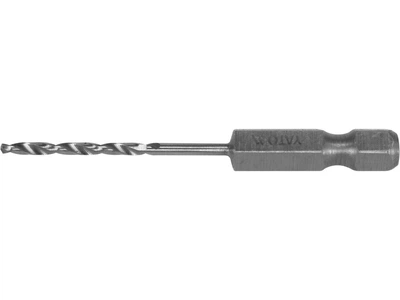 Сверло по металлу YATO HSS6542, 2мм, HEX-1/4", длина 57/26мм, для нержавеющей конструкционной и легированной стали(DW) YT-44861