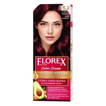 Стійка крем-фарба для волосся Florex Super 5.2 Стигла вишня