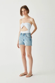 Шорти Pull & Bear світло-синій MZQNR776 34