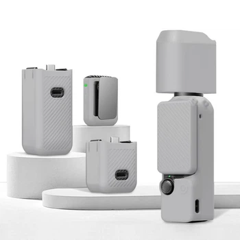 Силиконовый чехол TPU для DJI OSMO Pocket 3 Puluz PU774H 6-в-1 защита корпуса объектива экрана микрофона серый