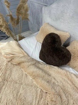 Одеяло всесезонное Grass Медведь плюшевый мех с коротким ворсом 200x230 см бежевый (tra88)