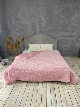 Ковдра всесезонна Grass Ведмідь плюшеве хутро з коротким ворсом 200x230 см рожевий (tra90)